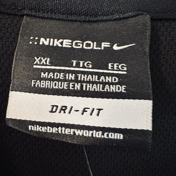 Nike Golf Dri Fit XXL Black Polo ATLAS Embroidery logo Swoosh NWT - Picture 5 of 13